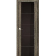 Дверь Эго 3-3, дуб седой, черный триплекс​ 
